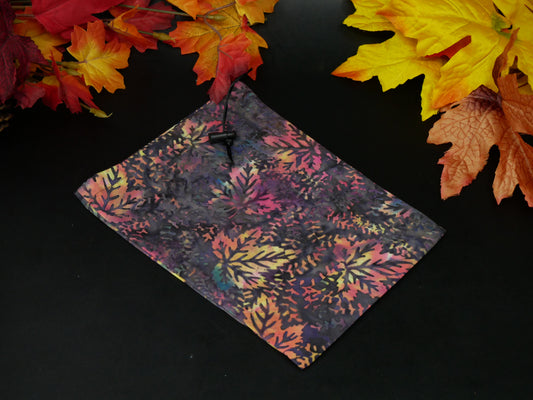 Premium Cotton Drawstring Bag - Peppery Autumn Leaves